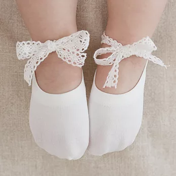 Happy Prince Ballerina女嬰童涼感短襪 韓國製 蕾絲 芭蕾0~12M白