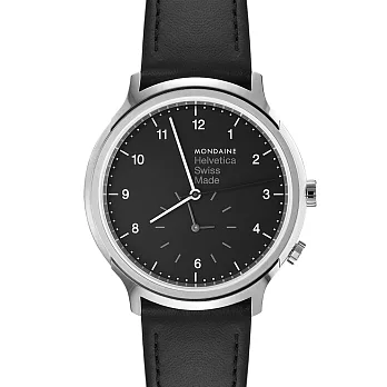 MONDAINE 瑞士國鐵設計系列雙時區腕錶-黑/40mm