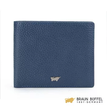 【BRAUN BUFFEL】.德國小金牛 - PLAYA 佩雅系列4卡零錢袋短夾 -深藍色