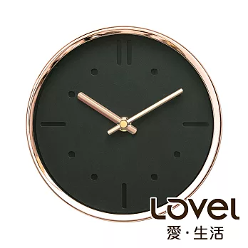 Lovel 16cm 典雅玫瑰金框靜音時鐘-共3款超時空黑