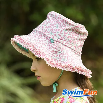 【Swim Fun】兒童雙面可戴遮陽帽_粉豹紋