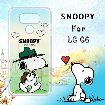史努比/SNOOPY 正版授權 LG G6 5.7吋 漸層彩繪軟式手機殼(郊遊)