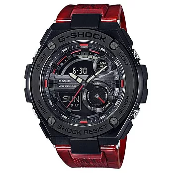 G-SHOCK「絕對強悍」再進化霸氣風格時尚運動限量腕錶-紅紋路-GST-210M-4A