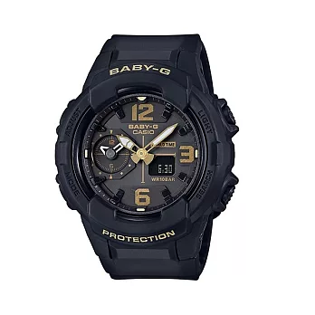 BABY-G 剛中帶柔的時尚中性風運動休閒腕錶-黑-BGA-230-1B