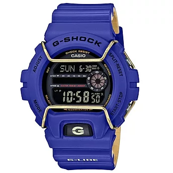 G-SHOCK 復古風格防衝撞運動新設計限量休閒腕錶-藍-GLS-6900-2