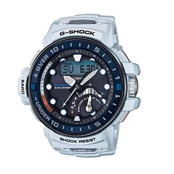 G-SHOCK GULFMASTER 航海開發強悍進階版時尚運動腕表-白-GWN-Q1000-7A