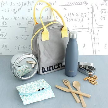 加拿大fluf有機棉拉鏈隨手袋--午餐