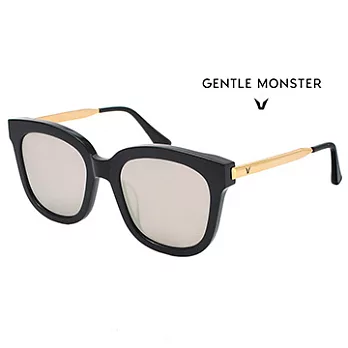 【GENTLE MONSTER 太陽眼鏡】ABSENTE C01/2MGD 明星配戴款-大框墨鏡(黑x金色/水銀鏡面)