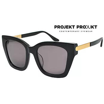 【PROJEKT PRODUKT 眼鏡】GL-6-C01G 韓星河智苑配戴款方形大框墨鏡(黑金/灰鏡)