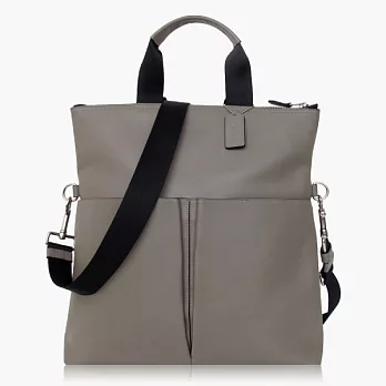 【COACH 男仕品味】皮革 / 側肩 / 斜肩 / 多功能包_灰色
