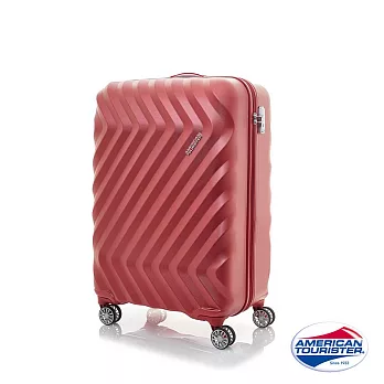 AT美國旅行者 20吋Zavis立體閃電防刮耐磨飛機輪硬殼TSA登機箱(紅織紋)