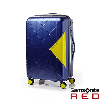 Samsonite RED 28吋GEOMET 菱格幾何線條消光硬殼TSA行李箱(藍/黃)