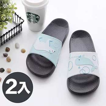 Peachy Life 韓系設計動物花色拖鞋/室外拖鞋(2入組)(6款可選)27暖化灰-2入