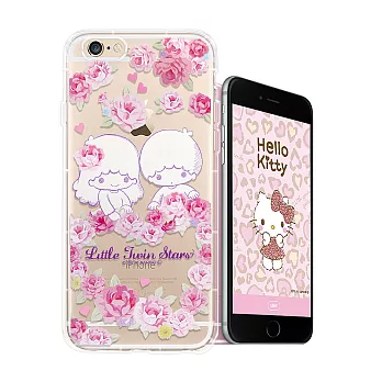 三麗鷗授權正版 kikilala雙子星 iPhone 6s/6 Plus 5.5吋 空壓氣墊保護殼(玫瑰雙子) 手機殼