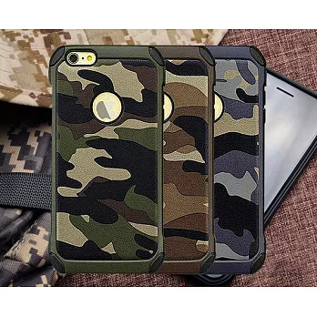 戰地風雲 iPhone 6s/6 Plus 5.5吋迷彩皮革雙料防撞保護殼 手機殼叢林綠
