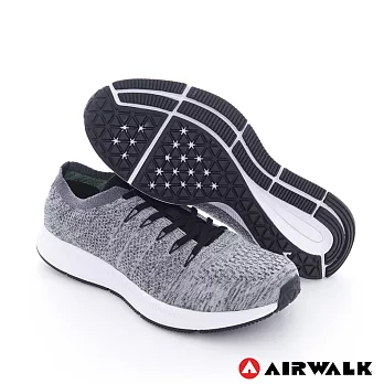 AIRWALK(男) -親膚一夏 棉質編織網紋透氣襪感運動鞋US8.5灰