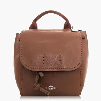 【COACH 多種背法】皮革 / 後背 / 斜背兩用包(小款)_咖啡