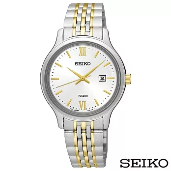 SEIKO精工 典雅婉約雙色不鏽鋼錶帶女士手錶 SUR705