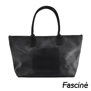 Fascine 復古皮質感托特包 肩背包 [W7038-01]黑