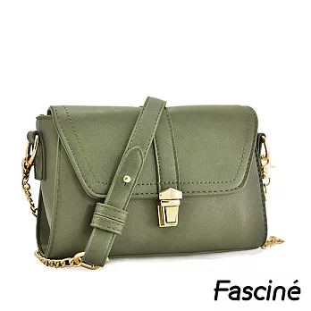 Fascine 甜美金屬壓釦斜背 側背包 [W7039-17]綠