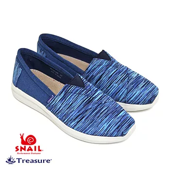 Treasure【SNAIL蝸牛_姊妹品牌】繽紛多彩線條輕量感休閒鞋EU35藍色