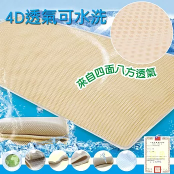 【蒙娜麗莎】台灣製4D超透氣專利止滑可水洗速乾床墊-3.5尺單人加大