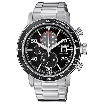 CITIZEN Eco-Drive 生命賽程光動能三眼男錶-CA0641-83E