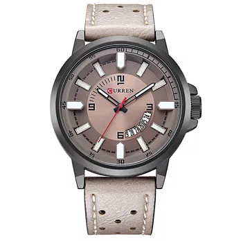 Watch-123 卡瑞恩8228-大錶盤清晰時標頂尖玩家手錶 (4色任選)卡其