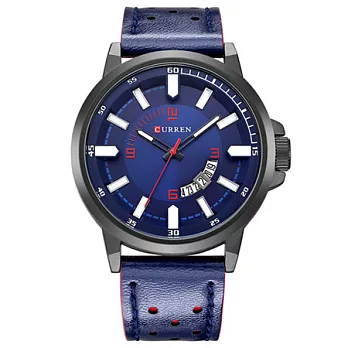 Watch-123 卡瑞恩8228-大錶盤清晰時標頂尖玩家手錶 (4色任選)藍色