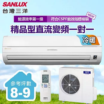 【台灣三洋SANLUX】8-9坪變頻冷暖一對一分離式精品型冷氣(SAC-50VH6/SAE-50VH6)