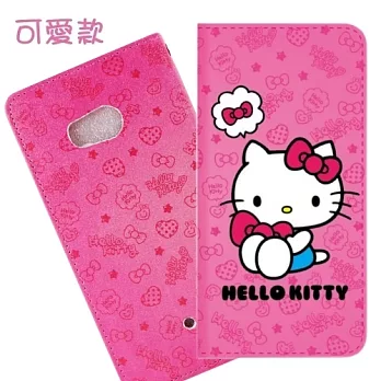 【Hello Kitty】HTC U11 (5.5吋) 戀愛系列彩繪可站立皮套(可愛款)