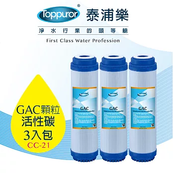 【泰浦樂 Toppuror】【3入包】10吋GAC顆粒活性碳濾心 CC-21/CTO活性碳濾心 CC-20GAC