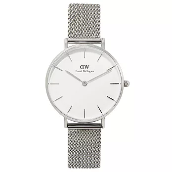 DW Daniel Wellington Classic Petite 金屬米蘭帶白錶盤銀色手錶/32mm