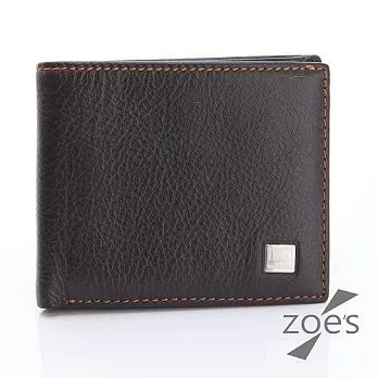 【Zoe s】頂級柔軟小牛皮 隱式卡片夾 平紋真皮短夾(品味棕)