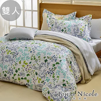 Tonia Nicole東妮寢飾 碧草藍茵精梳棉兩用被床包組(雙人)