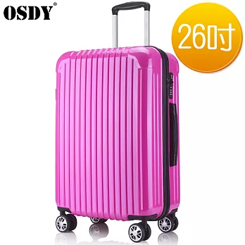 【OSDY】經典-26吋拉鏈行李箱-玫紅【A-855】
