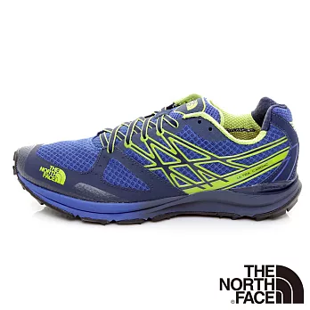 【The North Face】男 越野跑鞋US8宇宙藍/鸚鵡綠