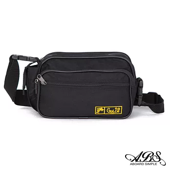 ABS愛貝斯 台灣製造輕量防潑水多層腰包 側邊萬用小袋設計 (黑) 701A大型