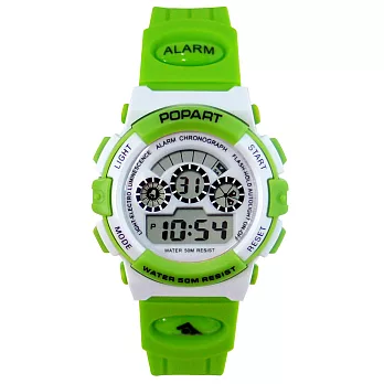 POPART POP-944 青春活力色系多功能電子錶- 綠色