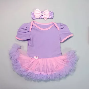 [日安朵朵]女嬰雪紡蓬蓬裙連身衣 –長髮公主(短袖)6M淺紫