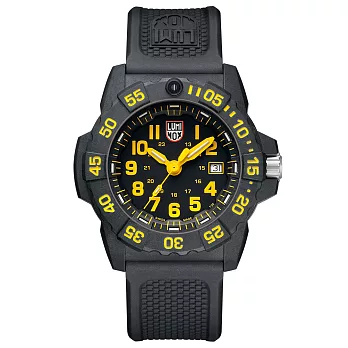 LUMINOX 雷明時NAVY SEAL 3500全新海豹2代系列腕錶-黃x白時標/45mm A3505