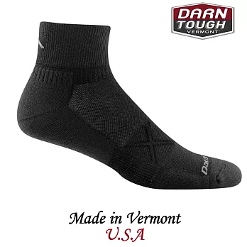 【美國DARN TOUGH】COOLMAX® VERTEX 1/4 SOCK ULTRA-LIGHT 跑步系列黑色M