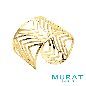 MURAT PARIS米哈巴黎 幾何線條寬版手環(金色款)