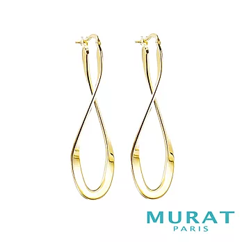 MURAT PARIS米哈巴黎 優雅交錯曲線垂吊耳環(金色款)
