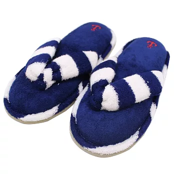 【U】Kanaii Boom - 條紋竹纖維涼感夾腳拖鞋(二色可選)FREE - 藍色