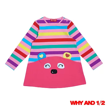 WHY AND 1/2 mini 普普熊A字彈性萊卡洋裝 1Y~4Y 多色可選80粉色