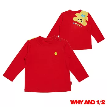 WHY AND 1/2 mini 普普熊彈性萊卡素色T恤 0M~4Y 多色可選60紅色