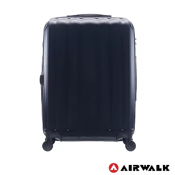 AIRWALK LUGGAGE - 海岸線系列 BoBo經濟款ABS硬殼拉鍊24吋行李箱 - 黑水黑24吋