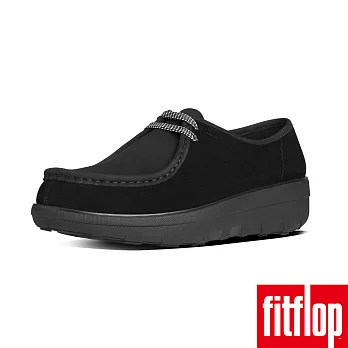 【FitFlop TM】LOAFF TM LACE-UP MOCUS5黑色