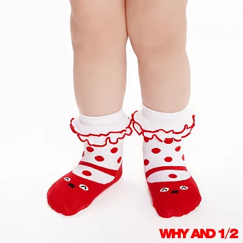 WHY AND 1/2 mini 普普熊短襪 防滑襪 多色可選01紅色